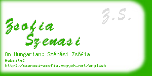 zsofia szenasi business card