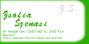 zsofia szenasi business card